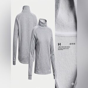 Under Armour Funnel Neck Gray Sweatshirt Size Large